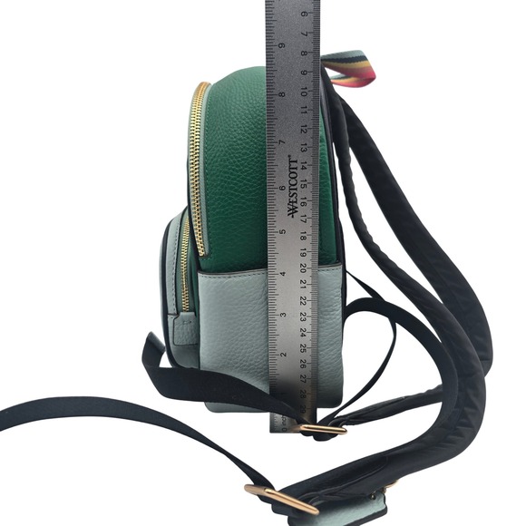 Coach Mini Backpack Green Leather Beet Design Gold Hardware NWT - Picture 9 of 11